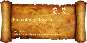 Rozenberg Kevin névjegykártya